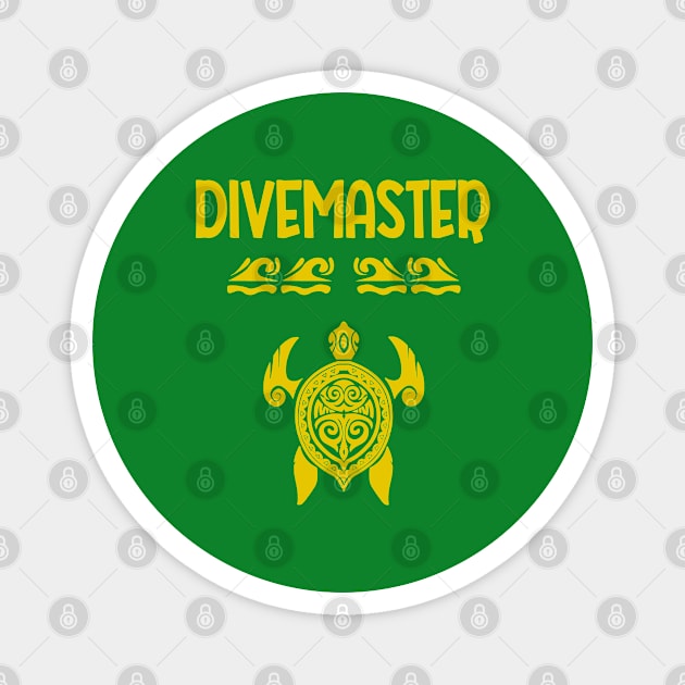 Polynesian Turtle Tattoo Design -Divemaster Scuba Diving Magnet by eighttwentythreetees
